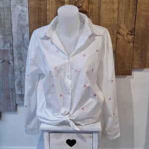 chemisier coeur rose clair paris amour laon reims coton