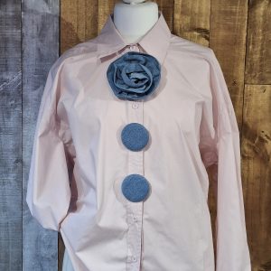 chemisier oversize rose chic bohème carla gianini boutonné