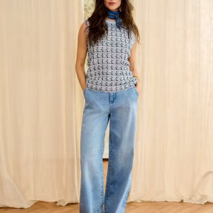 débardeur style chanel bleu noir blanc chic cream