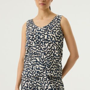 Débardeur motifs de couleur marine léopard fluide top de la marque garcia reims paris laon