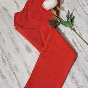 Jeans sophia rouge coupe droite paris reims laon tendance coloré