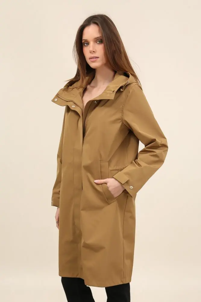 imperméable chic moderne camel mordoré mi-long reims paris