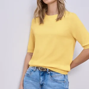 pull over street one manches courtes jaune été mode reims paris laon soissons