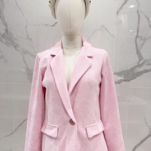 Veste rose unie de tailleur reims laon paris fashion