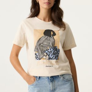 top tee-shirt avec une peinture en dessin sur le devant de la marque garcia