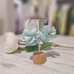 boucle d'oreille pendante créole bleu ciel satinée légère laon reims paris soissons chic cérémonie