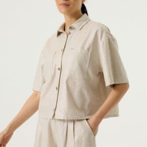 chemisier veste de la marque garcia beige doré laon reims soissons paris