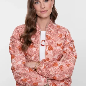 Bomber jacquard rose de la marque geisha tendance et chic