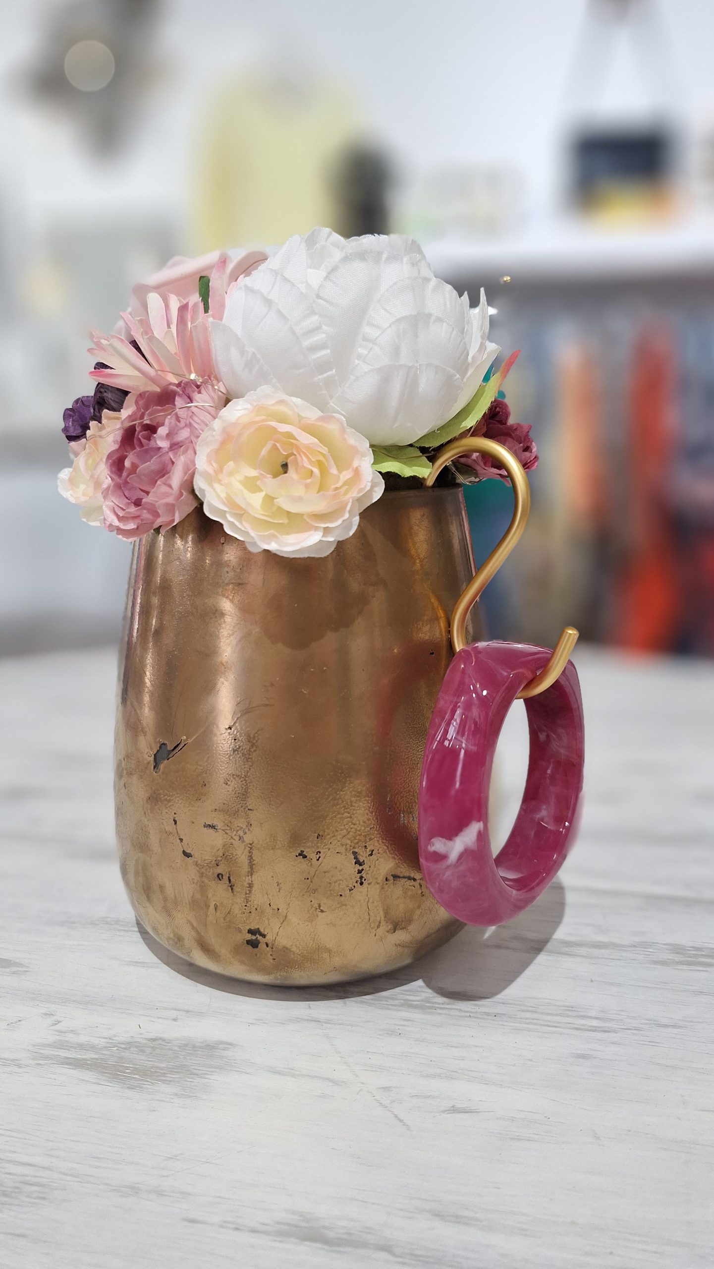 bracelet moyen fantaisie framboise marbré tendance chic été plastique laon reims soissons paris