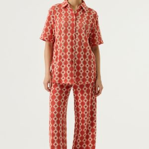 pantalon crochet tricot orange de la marque garcia laon reims paris