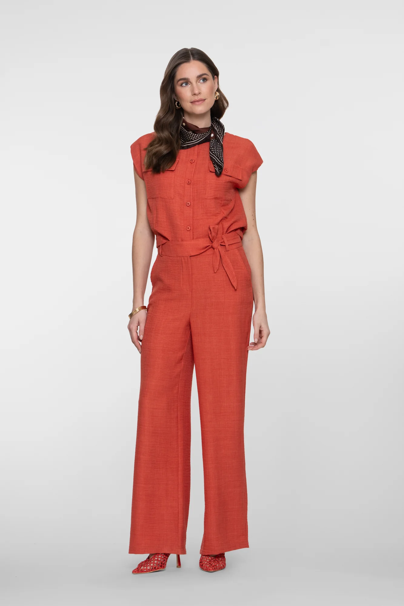 ensemble orange aspect lin de la marque geisha