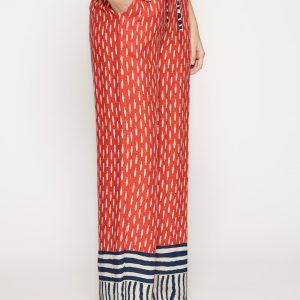 pantalon fluide fantaisie poissons orange te blanc avec rayures marine laon reims paris soissons