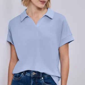 polo sans bouton de couleur bleu ciel laon reims paris