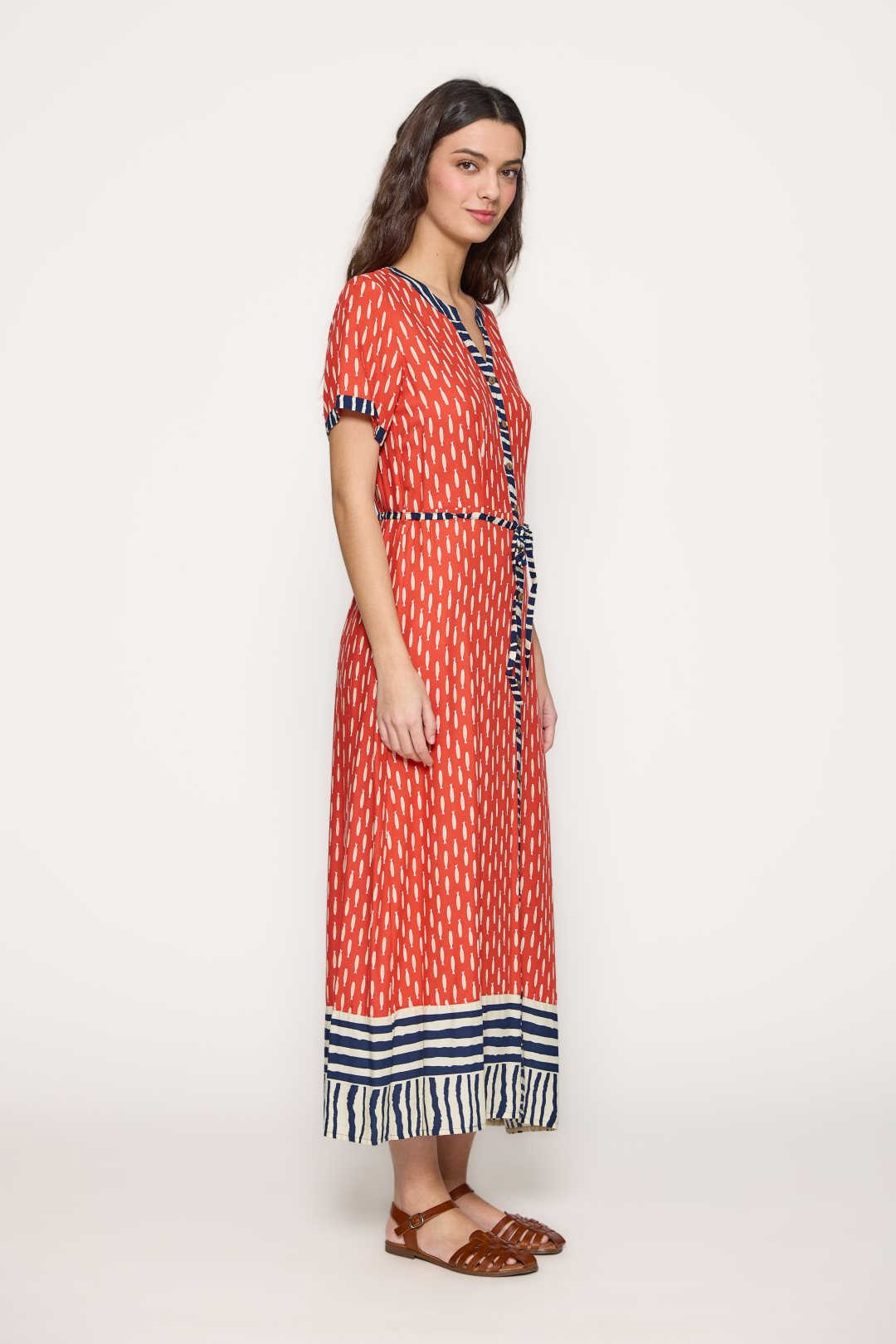 robe fluide et légère ton chaud orange terracotta