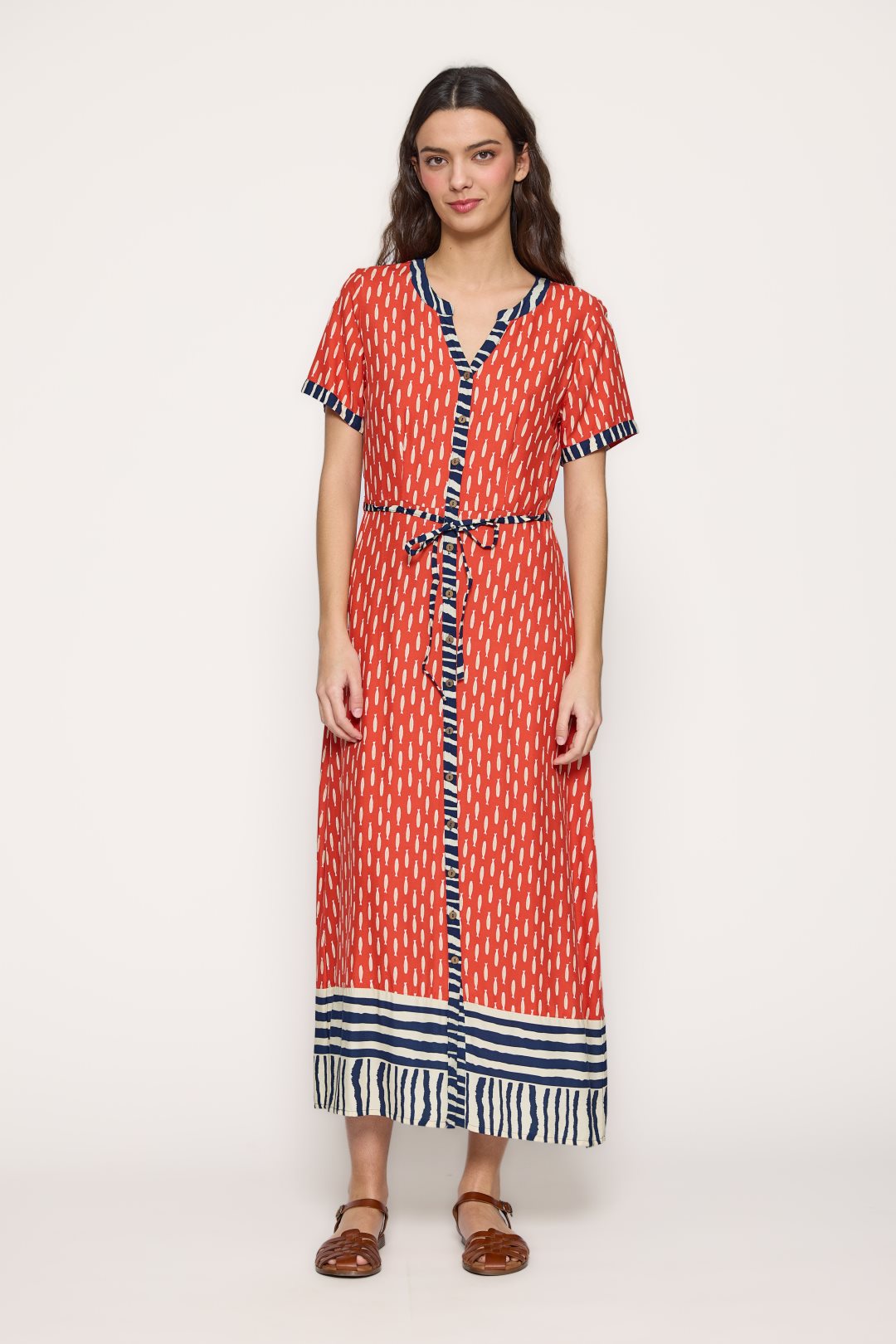 robe longue orange avec rayures marne boutonnée reims laon paris soissons