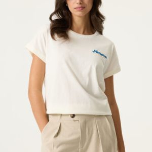 tee-shirt de la marque garcia blanc avec amore en bleu laon reims paris