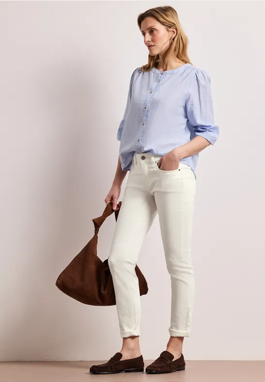 jean blanc slim intemporel tendance chic casual laon reims paris soissons