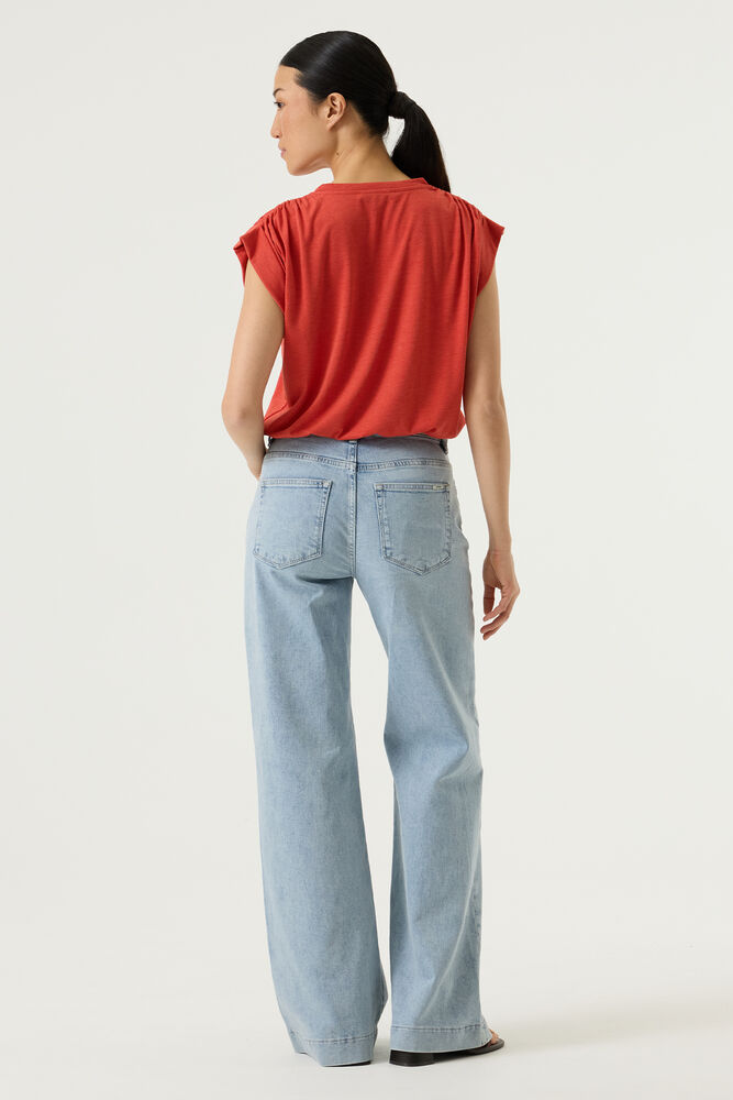 top fluide bohème coloré terracotta