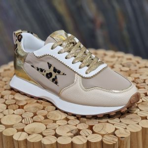 basket de la marque Vanessa Wu leopard et or forme running