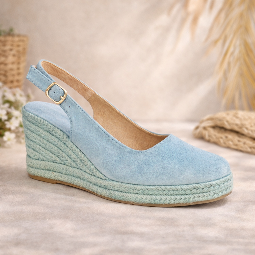 espadrille bleue jean bleue ciel en nubuck vendue en boutique de laon soissons reims paris