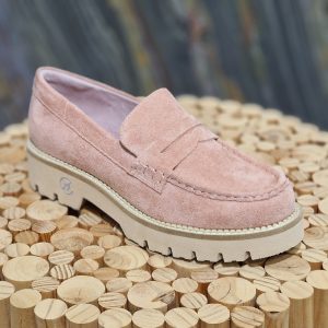 Mocassin nubuck rose poudré de la marque chattawak