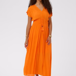 robe longue bohème robe longue orange robe femme Cream robe bohème femme robe été femme robe fluide femme