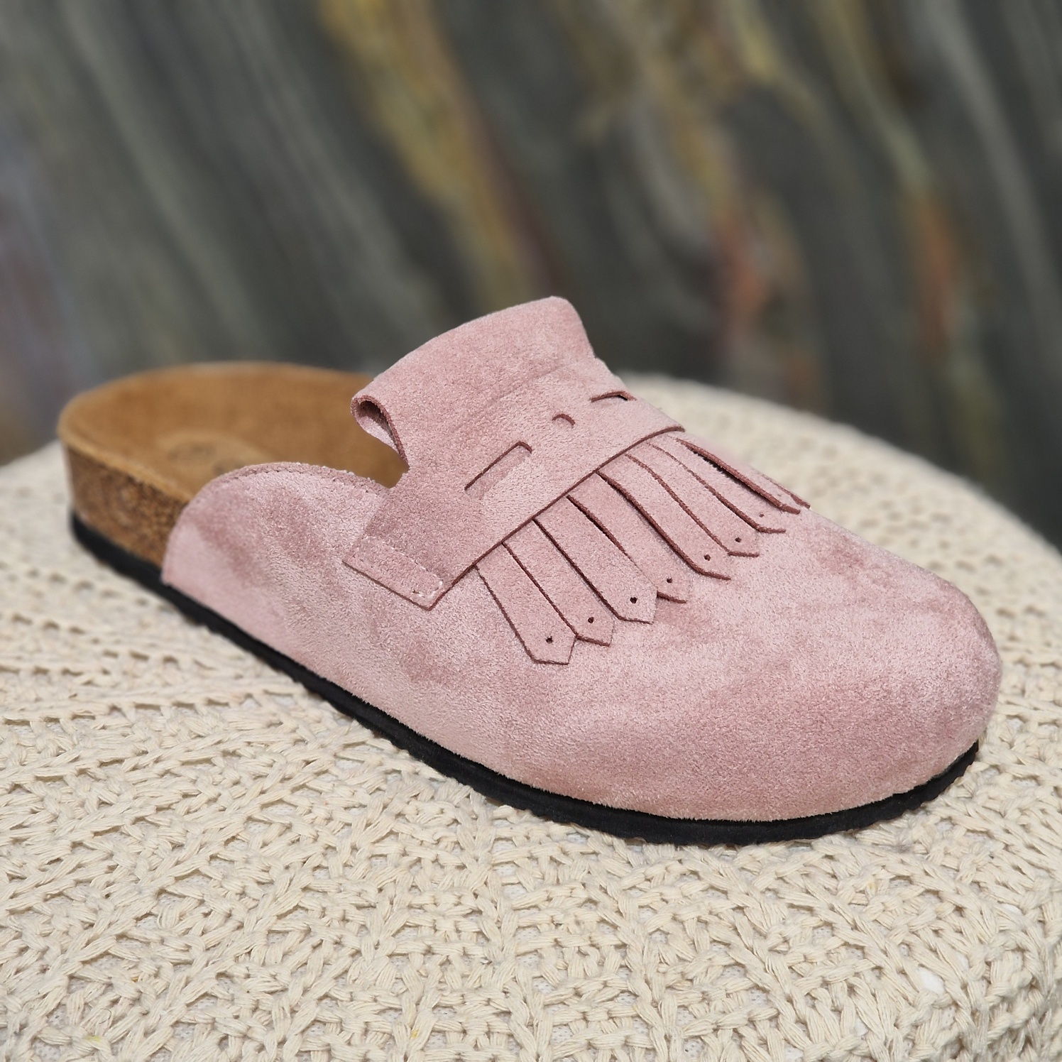 sabot rose nubuck Chattawak intérieur cuirsabot facile à enfiler sabot look bohème sabot style rétro