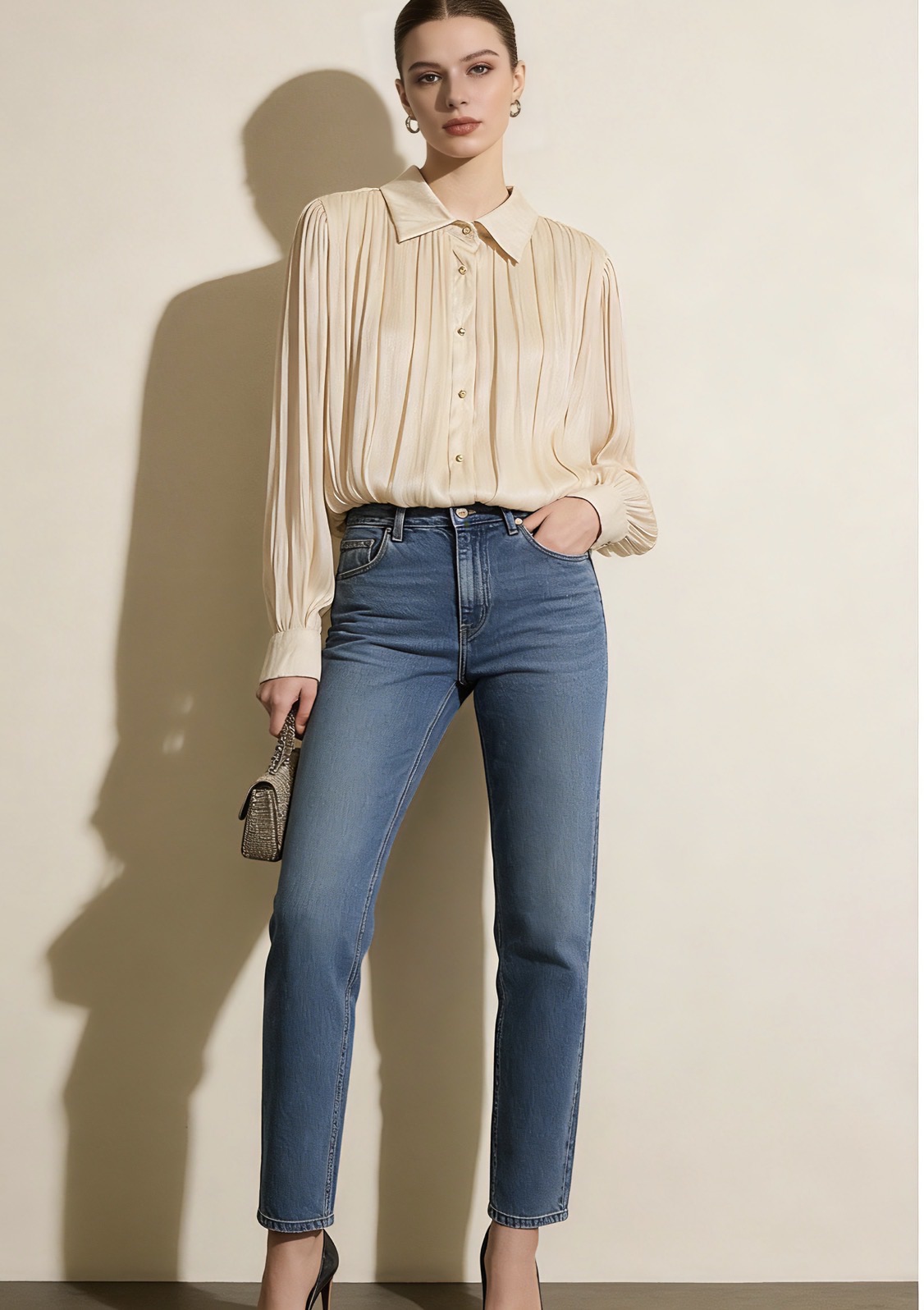 chemisier bureau femme, blouse habillée chic, chemisier moderne femme, haut élégant femme, mode féminine actuelle, chemisier raffiné femme. laon reims paris soissons