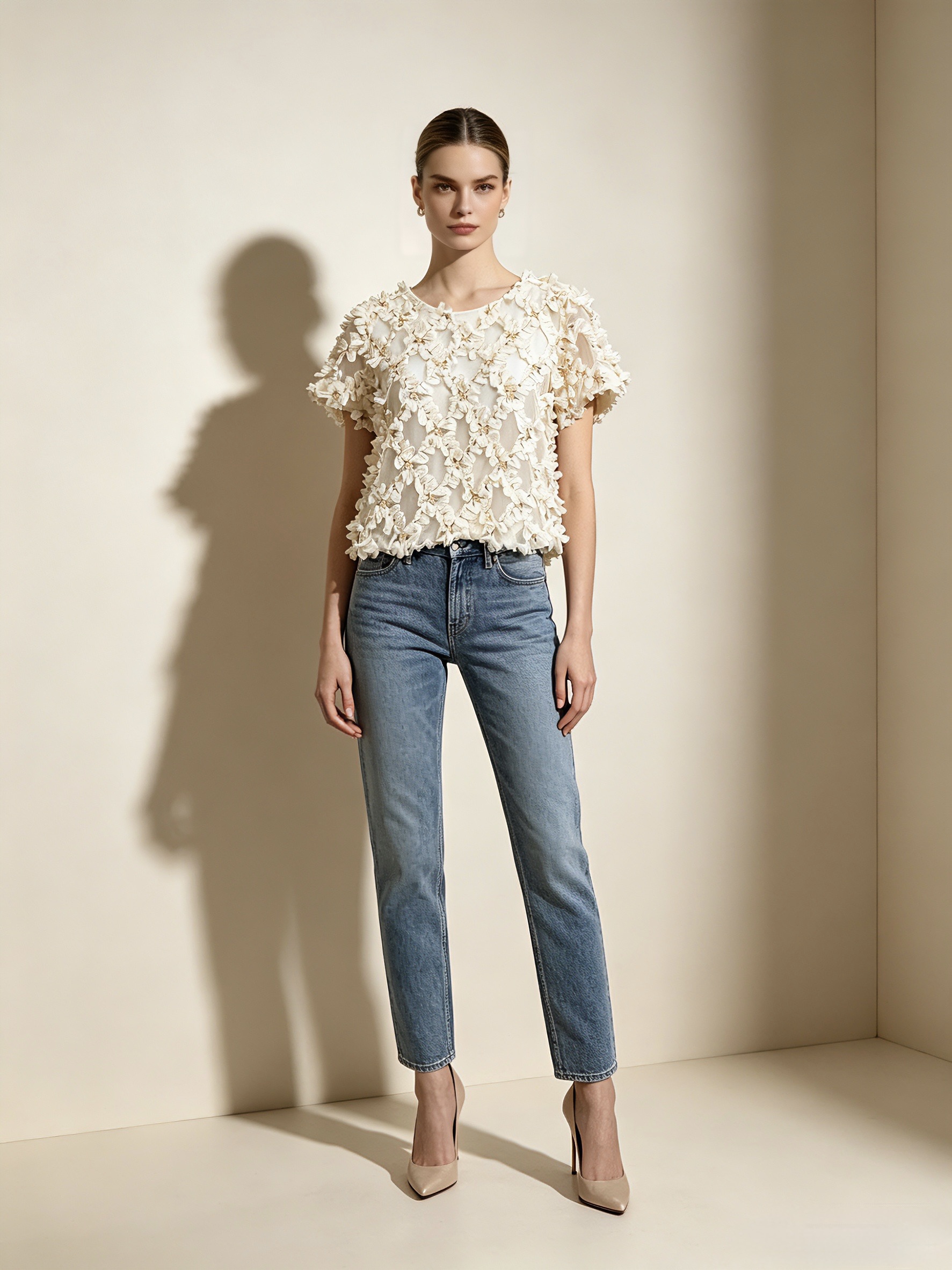 blouse légèrement transparente, top habillé femme, vêtement cérémonie femme, blouse romantique, top raffiné femme, mode féminine élégante, tenue baptême femme, blouse habillée chic, top beige tendance, blouse fleurie femme, haut beige cérémonie, vêtement femme chic, top féminin fleuri, blouse sophistiquée, tenue élégante femme, top cérémonie chic, mode bohème chic femme. laon reims paris soissons