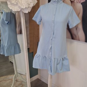 robe bleu pastel robe chic décontractée robe quotidienne femme robe confortable robe élégante femme robe mode femme robe printemps été robe féminine robe style denim robe unie bleu ciel robe facile à porter robe casual robe bohème chic robe pour vacances