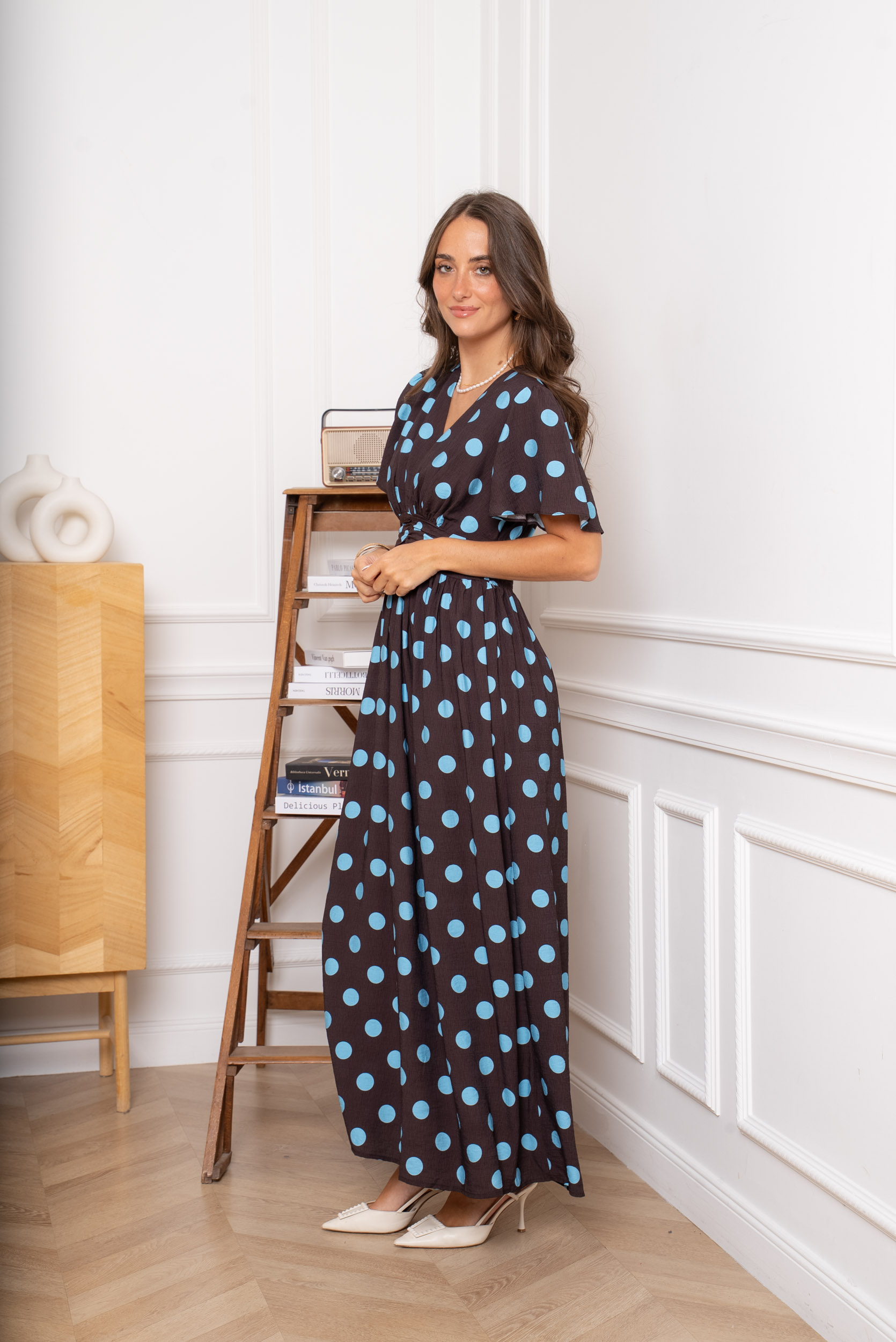 robe longue à pois chic bohème