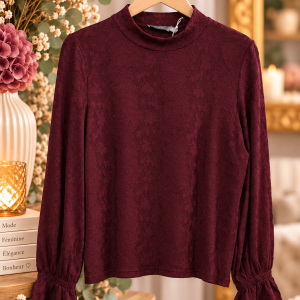top bordeaux femme, top femme bordeaux, top manches longues femme, top GEISHA femme, top GEISHA bordeaux, blouse bordeaux femme, haut bordeaux femme, haut manches longues femme, top floral femme, top floral bordeaux, top motif floral, top col montant femme, top élégant femme, top chic femme, top tendance femme, blouse manches longues bordeaux, haut femme automne hiver, vêtement femme bordeaux, mode femme bordeaux, tenue femme bordeaux, top féminin, haut femme tendance, GEISHA mode femme, Ô Trésor de MargÔ.