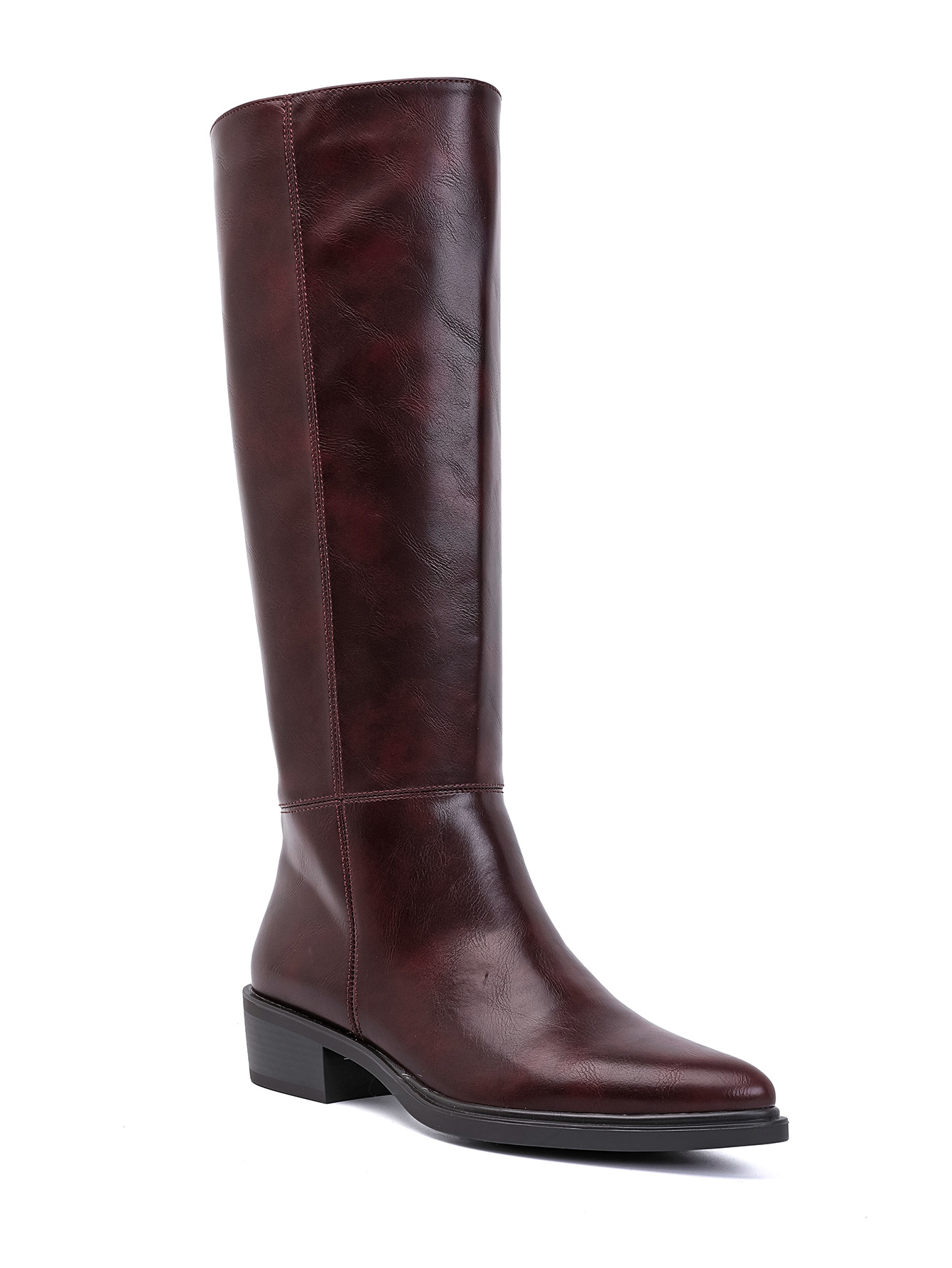Bottes plates femme Bottes hautes bordeaux Bottes cuir femme Bottes style intemporel Bottes confortables Bottes féminines Bottes mode femme Bottes casual chic Bottes habillées Bottes élégantes pour femme