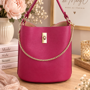 sac cuir fuchsia femme, sac fuchsia, sac rose fuchsia, sac à main cuir femme, sac cuir rose, sac femme doré, sac à main tendance, sac chic femme, sac bandoulière fuchsia, sac chaîne dorée, sac femme coloré, sac élégant femme, maroquinerie femme, accessoire mode femme, sac cuir tendance, Ô Trésor de MargÔ